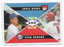 Ernie Banks and Ryan Howard 2009 Topps Heritage Baseball Then and Now #TN2 NrMt
