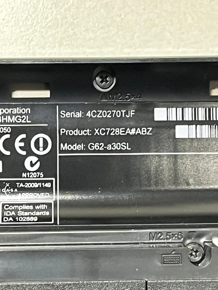 HP PAVILION  G62-A30SL 15,6'' NON FUNZIONANTE PER PEZZI DI RICAMBIO - Immagine 2 di 4