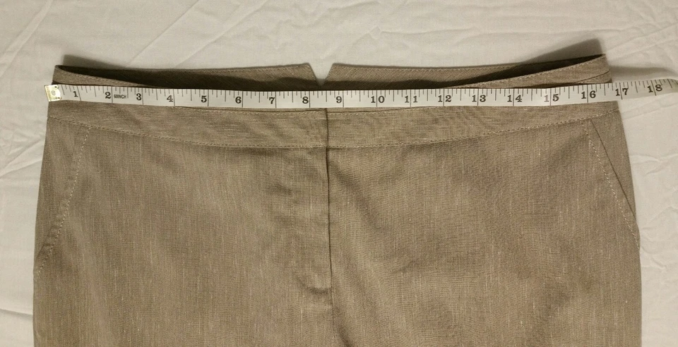 Pantalones de vestir halógenos para mujer talla 10 Taylor Fit pantalones tostados lisos/beige carrera  Foto 4 de 4