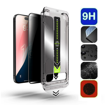 Privacy Blick Schutzglas mit Anbringhilfe Panzerfolie für iPhone X XS MAX 11 Pro