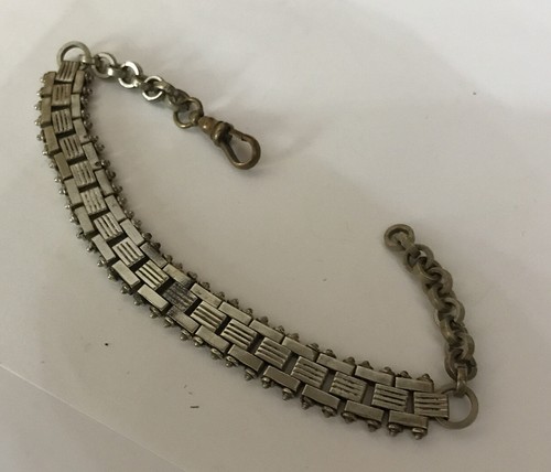 VINTAGE ANTIQUE WHITE METAL BOOK-CHAIN CANNON BALL ORNATE POCKET WATCH CHAIN - Picture 7 of 8