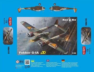 Micro Mir  AMP 1:48 MM48-016-PLUS Fokker G-IA + 3D details
