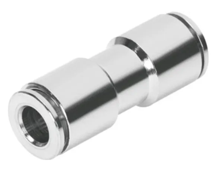 Festo NPQM Series Straight Tube-to-Tube Adaptor, Push In 14 mm coupler Stainless