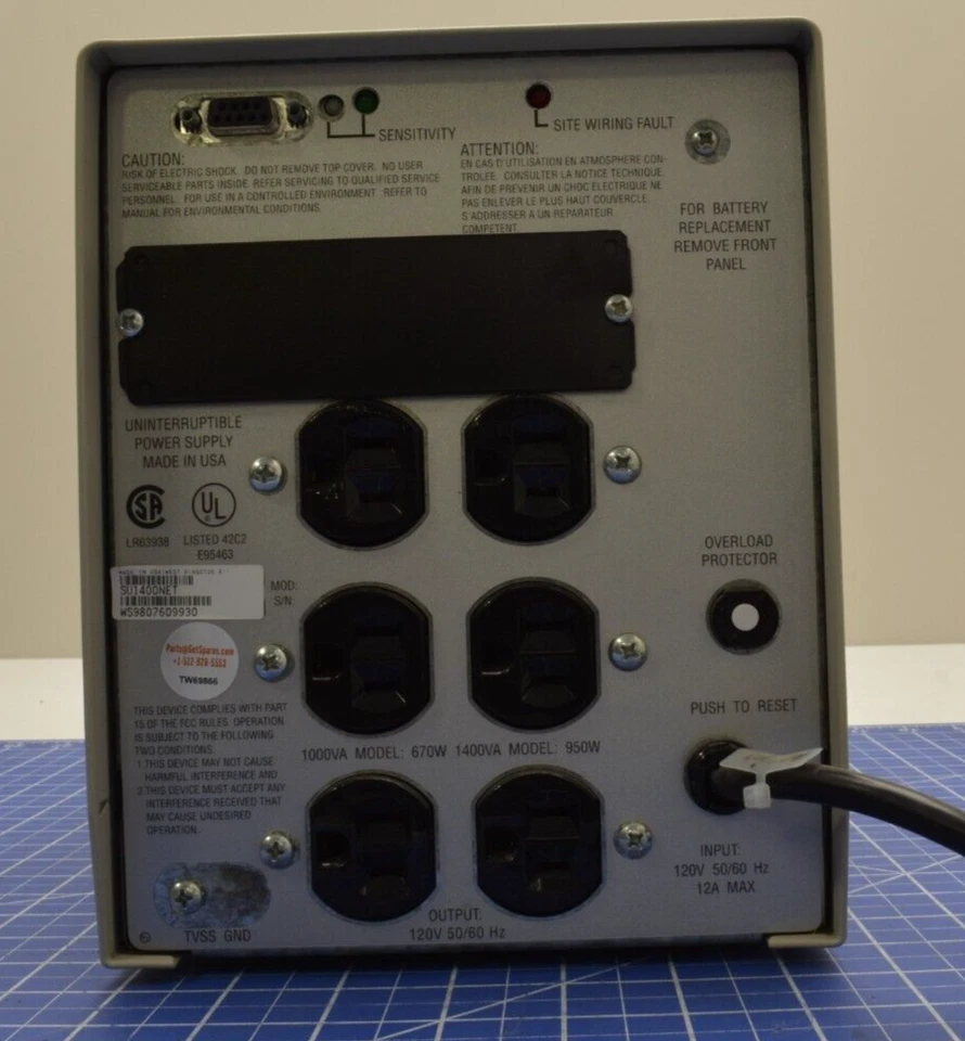 SU1400NET / APC SMART-UPS 1400, OUT 120V 50-60 HZ, 1000伏安 / APC — 第 3/4 张图片