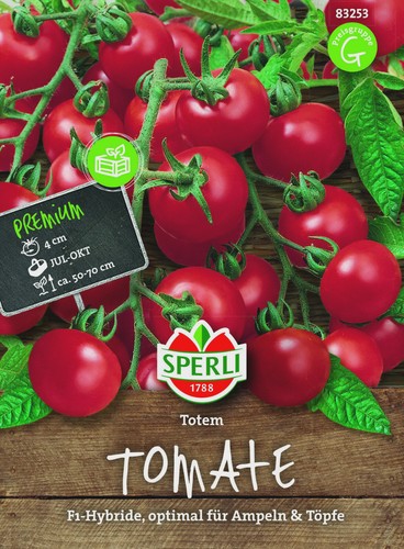 Tomate 'Totem' F1 Solanum lycopersicum, für Ampeln & Töpfe, Samen