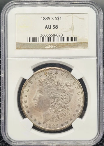 1885-S Morgan Silver Dollar $1 NGC AU58