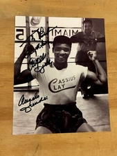 Angelo Dundee Autographed Photo With Cassius Clay & Autographed Tribute Poster