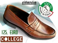 SCARPE UOMO pelle 46 college mocassino artigianali