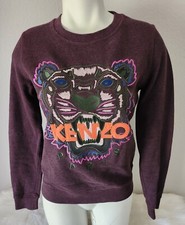 Kenzo Paris Embroidered Tiger Sweater Size S Purple