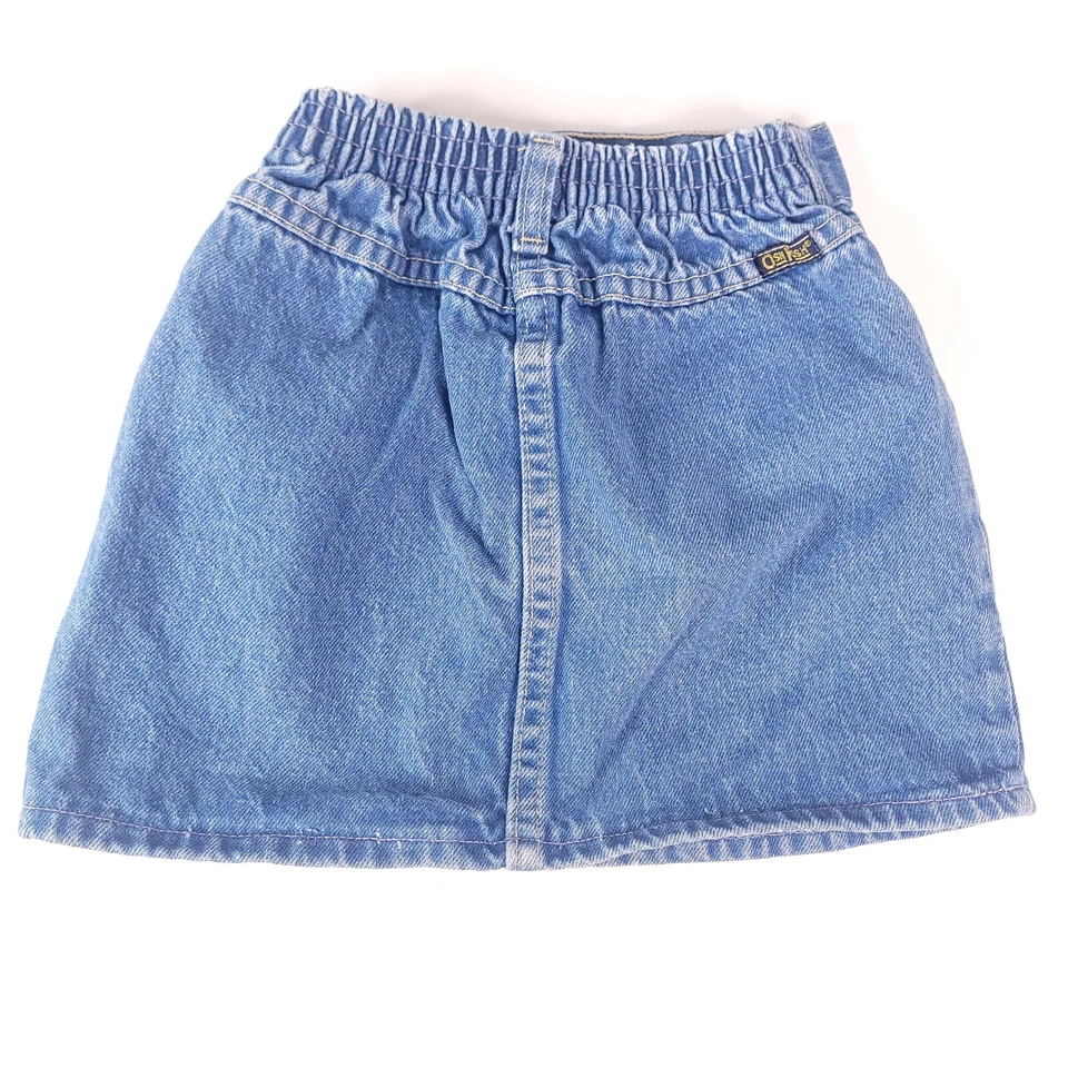 Vintage OshKosh Denim Jean Skirt Girls Size 4 Made in USA 80s 90s Western Rodeo - Image 2 of 4