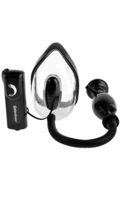 Fetish Fantasy Extreme Vibrating Pussy Pump Clear Labia Lip Enlarger Suction