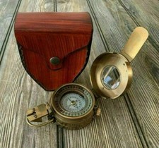 Solid Brass Nautical Marine Vintage Style Military Pocket Sundial Compass Gift
