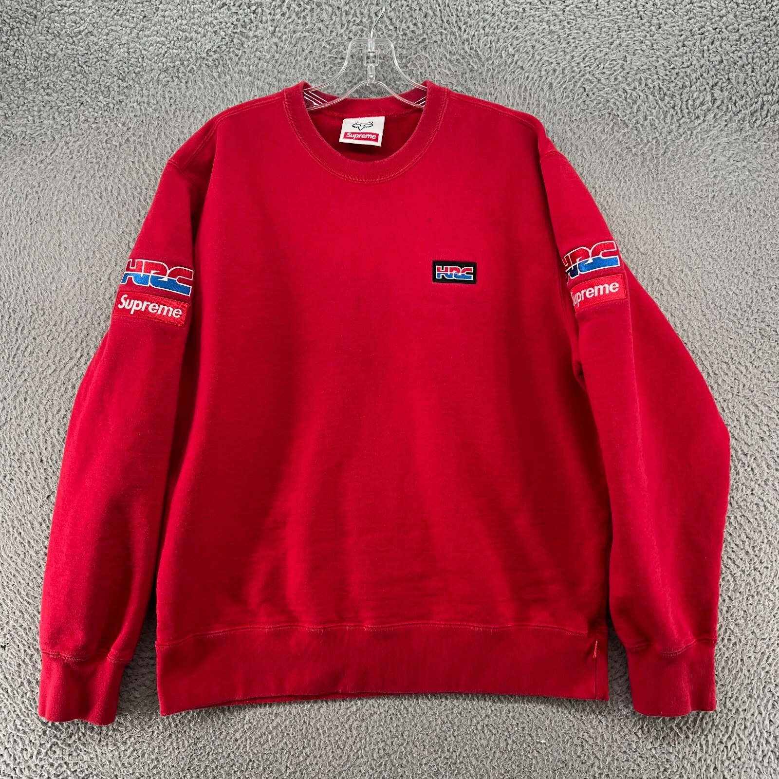 Sweat de course vintage Supreme X Fox homme grand pull polaire streetwear *