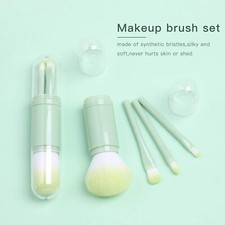Small Makeup Brush Set 4 in 1 Portable Travel Lip Highlight Mini Facial Cosmetic
