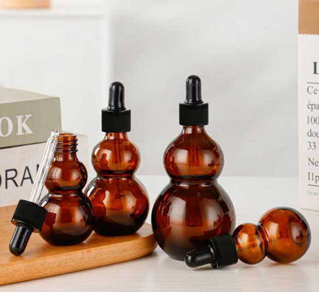 10ml-100ml Gourd-shaped Glass Dropper Bottles Pipette for Perfume Essential Oil