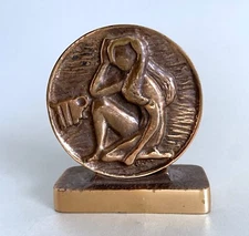 Bronze Relief Zodiac Sign Virgo Figure Sculpture Baller Rohac Bosse Aera