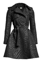 Lanvin For H&m Rare Black Wool Mix Zebra Trench Coat Uk 8 Eu 34 Us 4 Small Bnwt