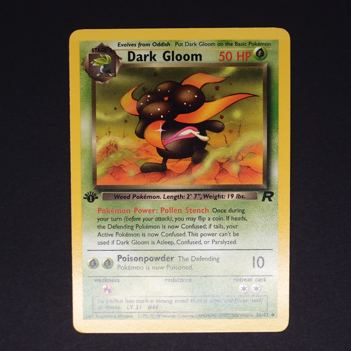 Pokemon NM 1st Edition Dark Gloom 36 WOTC Team Rocket 1999