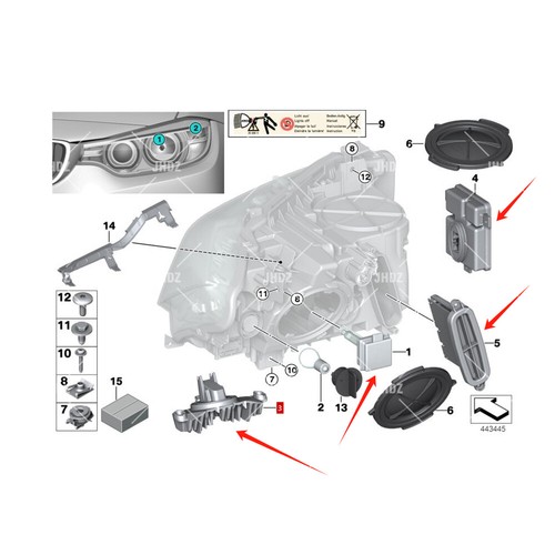 RIGHT XENON HEADLIGHT CONTEOL MODULE SET FOR BMW F30 F31 3 SERIES 2012-2015 - Picture 2 of 6