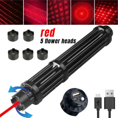 Watt Adjustable High Power Red Burning Laser Pointer Visible Dot Torch Light