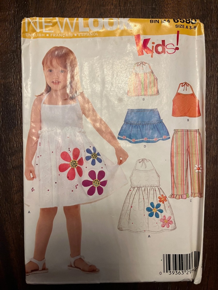 New Look 6580 UNCUT Sewing Pattern, Girls' Dresses, Size 3-8 | eBay
