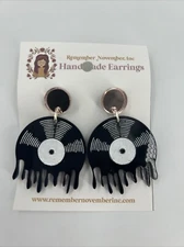 Remember November Handmade Vinyle Rrecord Disk Melting Black Gold Shiny New