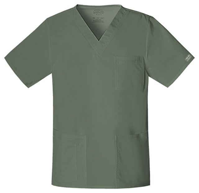Olive Green Cherokee Scrubs Workwear Core Stretch Unisex V Neck Top 4725 OLVW eBay