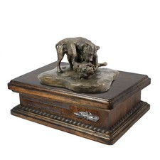Pit Bull Wooden Urn With A Portrait Art Dog