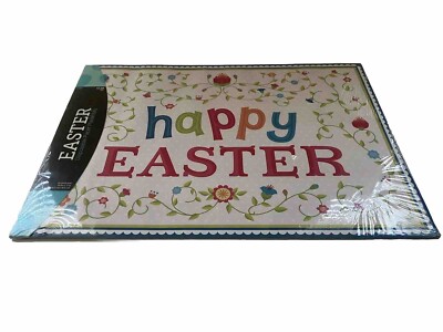 Happy Easter  24 Count Disposable Paper Placemats Spring Flowers