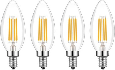 E14 European Base LED Candelabra Light Bulbs 40W Equivalent, Warm White 2700K, 4