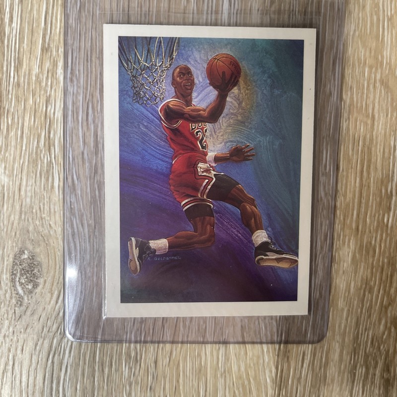 1990-91 NBA Hoops - Art Card Team Checklist Michael Jordan #358