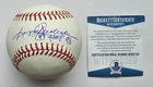 Reggie Jackson ‘HOF 93’ Signed Auto OML Baseball Beckett COA A’s Yankees Angels