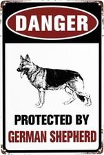 Beware Of Dog Sign Warning Signs For Fence German Shepherd Outdoor Black