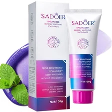 Purple Whitening Toothpaste, Teeth Whitening Toothpaste Yellow Teeth Deep Clean