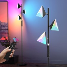 RGB Tree Floor Lamp for Living Room, Stepless Dimmable Tall Standing Lamp wit...