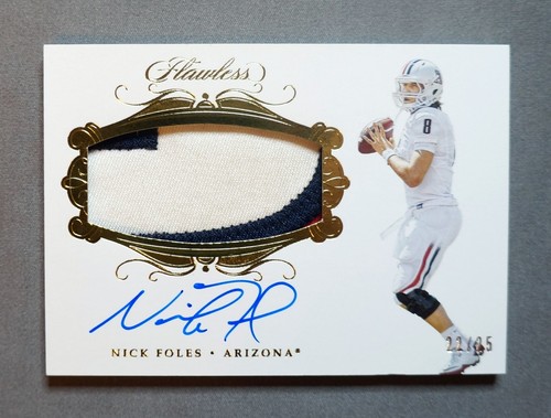 Nick Foles 2025 National Treasures Collegiate GAME-USED Patch On-Card AUTO /25