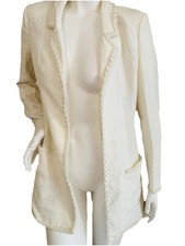 CHANEL Linen lace-up detailing Blazer Size 36 France