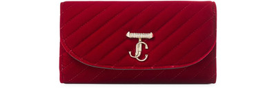 JIMMY CHOO Curve Ruby Red Chain Wallet Bag New