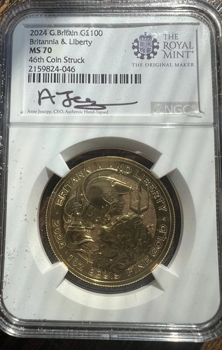 2024 Britannia and Liberty £100 NGC MS70 46th Coin Struck 1 ounce OZ  GOLD