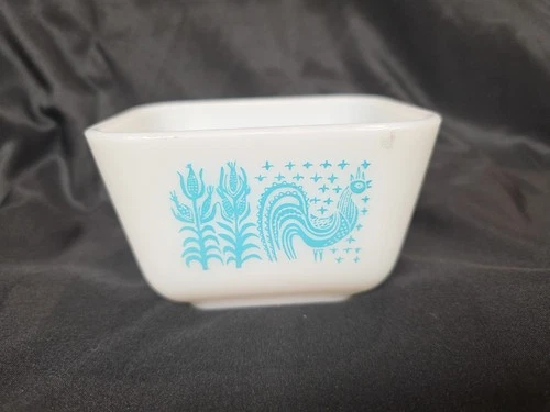 Vintage Pyrex Amish Butterprint 501 Turquoise Refrigerator Dish NO LID