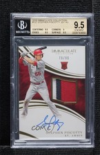 2016 Immaculate Rookie 79/99 Stephen Piscotty BGS 9.5 GEM MINT Patch Auto n0c