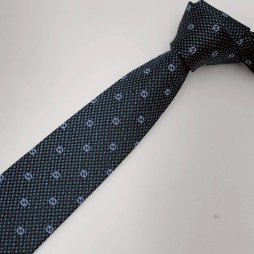 Level Gucci Narrow Tie    Interlocking Jacquard B… - image 16