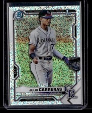 2021 Bowman Chrome #BCP-161 Julio Carreras Prospects Speckle Refractor SN