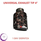 UNIVERSAL AKRAPOVIC EXHAUST TIPS 4" OUTLET GLOSS BLACK & RED FORGED CARBON FIBER