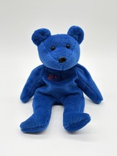 Vintage 1998 Salvino s Bamm Beano s Roger Clemens 21 Blue Plush Bear Stained