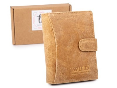 WILD Things Only Damen Geldbörse Portemonnaie Echt Leder RFID Sand Beige