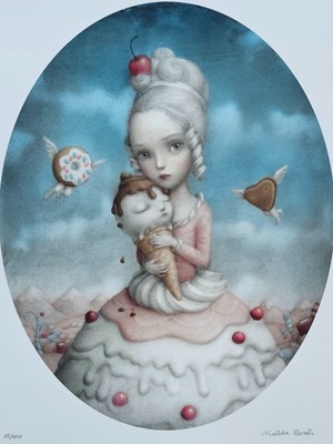 Nicoletta Ceccoli Cherie Hand Signed Fantasy Surreal 12/100 Ice Cream Food Art
