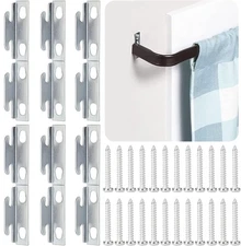 Curtain Rod Bracket 12 Sets Hardware Single Holder Wall Mount Hooks Spreader