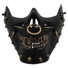 Skeleton Skull Half Face Mask Party Cosplay Hip Hop Punk Spike Mask