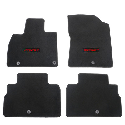 For 20-25 Kia Telluride Black Nylon Floor Mat Carpets Front Rear w/ Red Sport